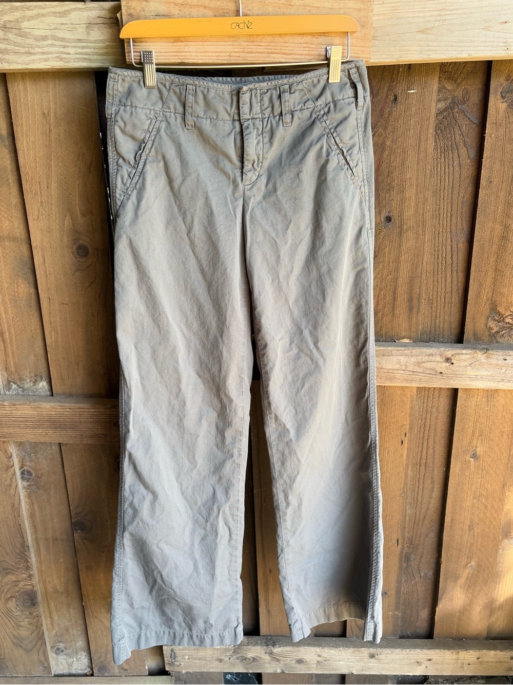 Vince. Gray Cotton Flare Chinos